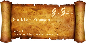 Gertler Zsombor névjegykártya